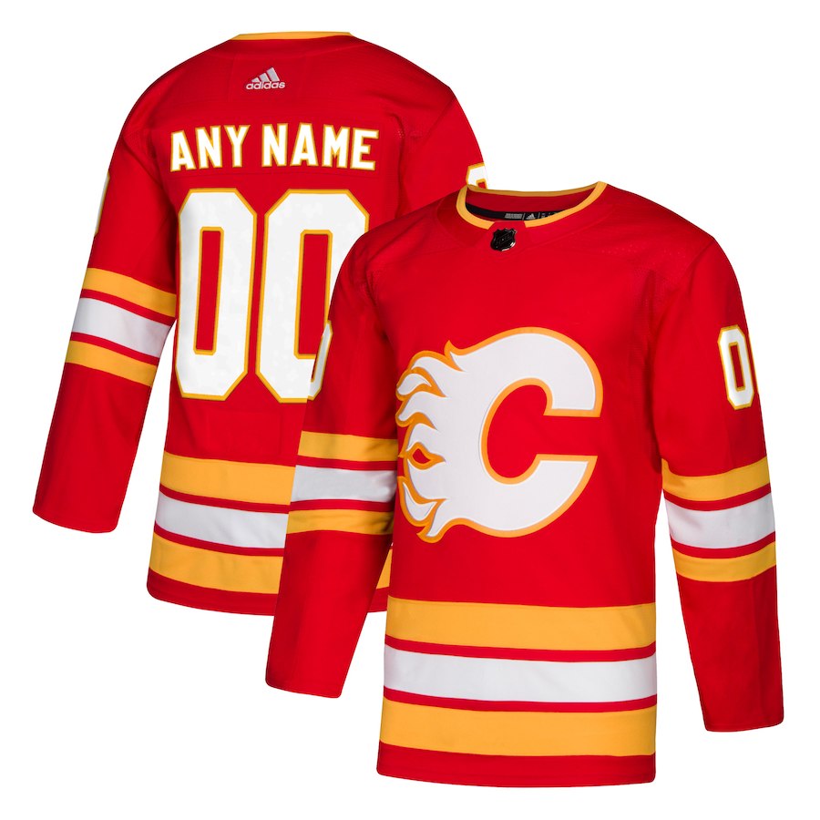Men NHL adidas Calgary Flames Red Alternate Authentic Custom Jersey->customized nhl jersey->Custom Jersey